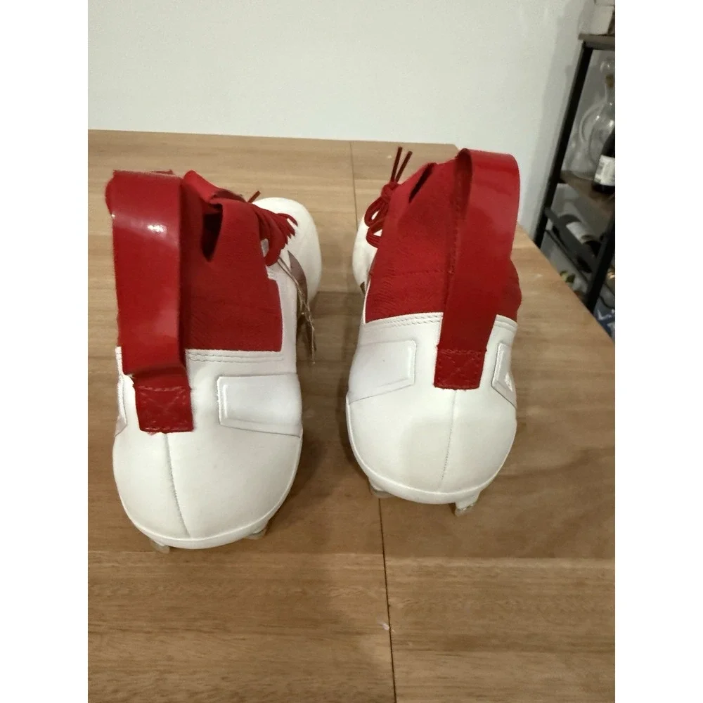 Adidas Adizero Impact+ Football Cleats‎ White Red Men's Size 15 Molded Stud New